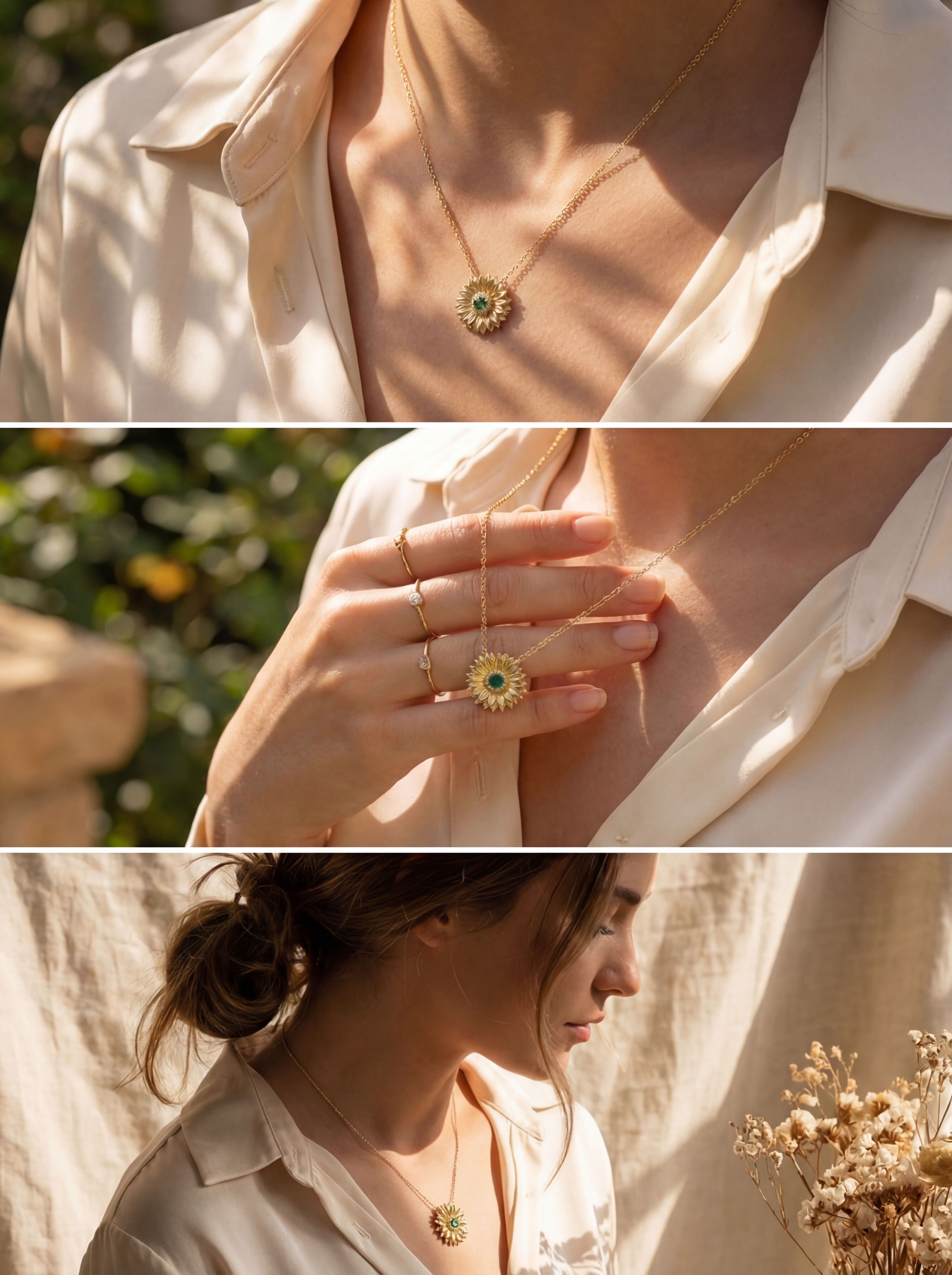 Sunflower Pendant Necklace – Handcrafted Floral Jewelry