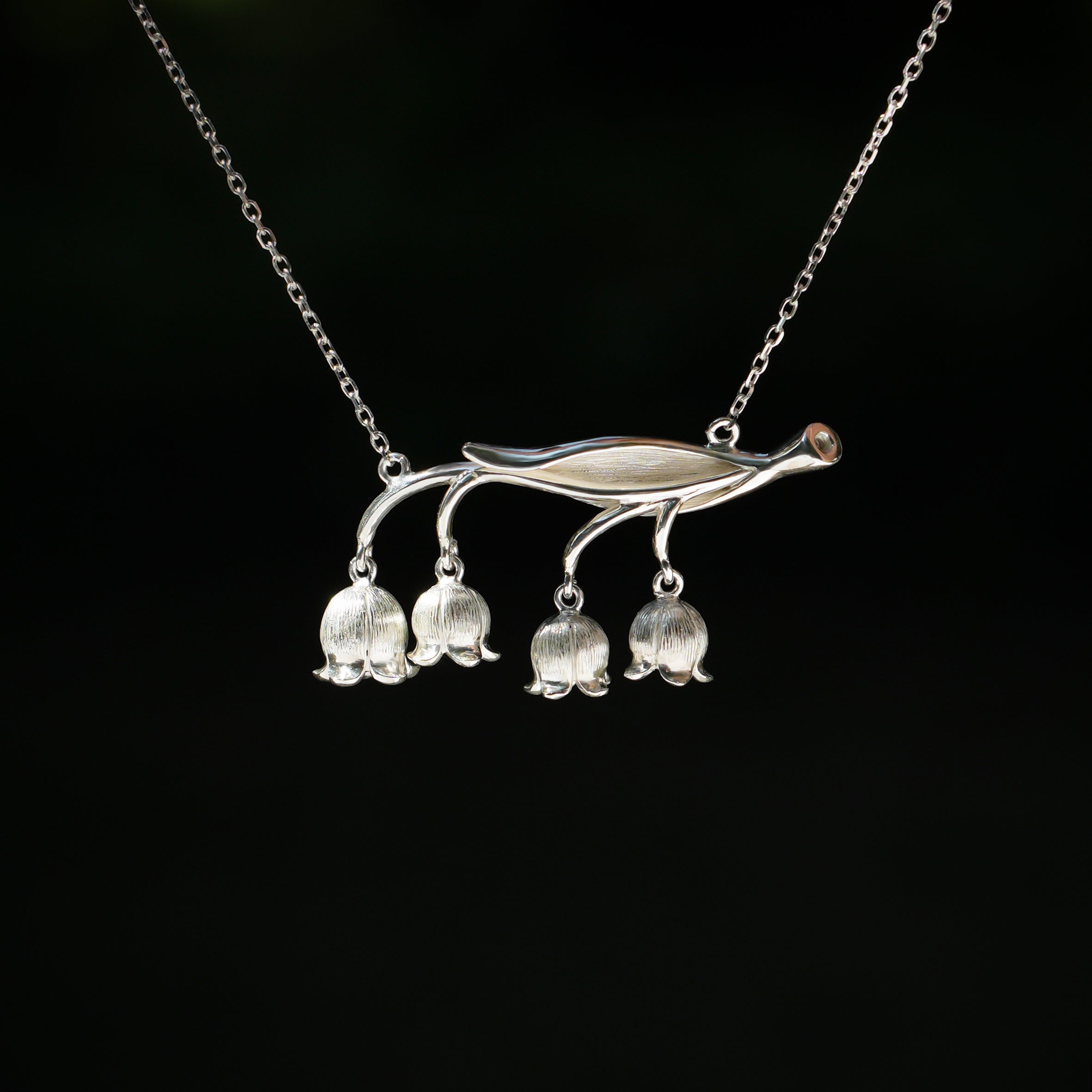 Lily of the valley flower handmade art pendant