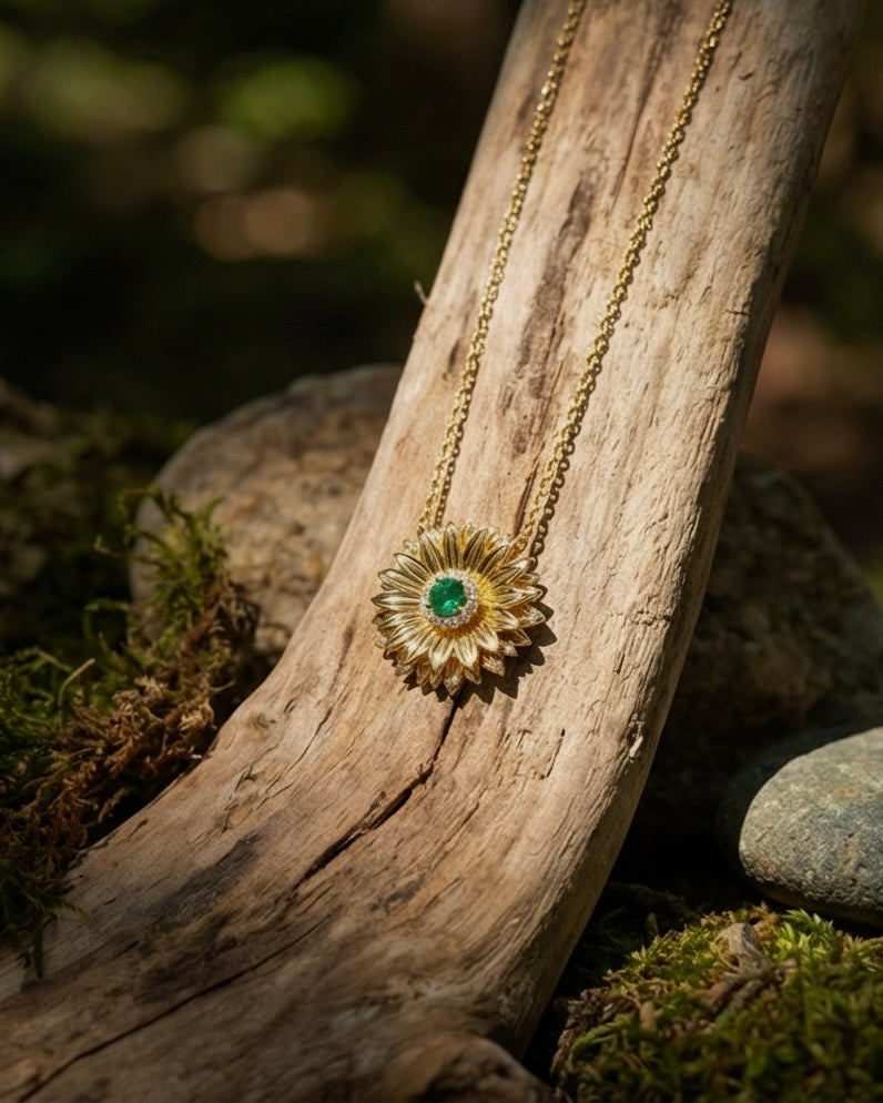 Sunflower Pendant Necklace – Handcrafted Floral Jewelry